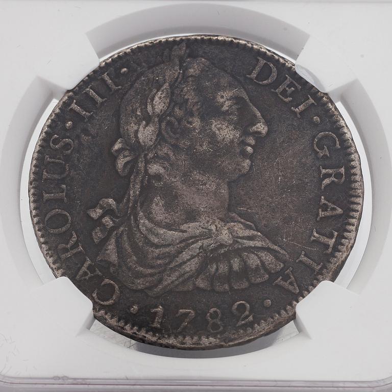 Hopearaha, 8 reales, El Cazador, 1772-1783.