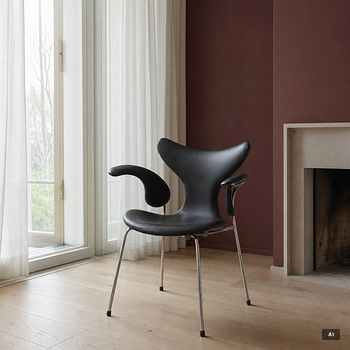 Arne Jacobsen, Armchairs a pair, "The Seagull/Lily" Fritz Hansen, 1970 and 1973.