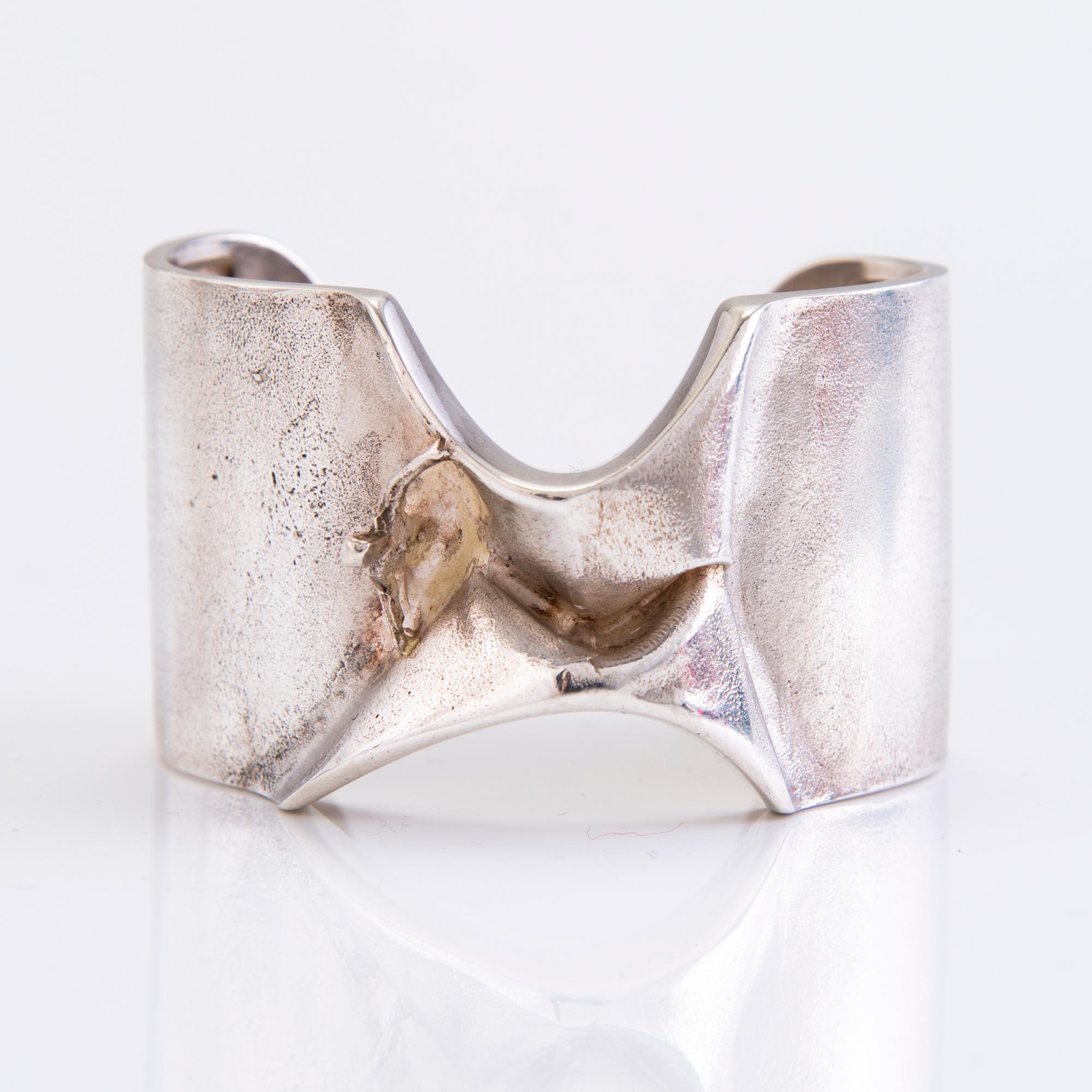 BJÖRN WECKSTRÖM, 'The Man from Mercurius' sterling silver bracelet, marked 'Björn', Lapponia, Helsinki 1972.