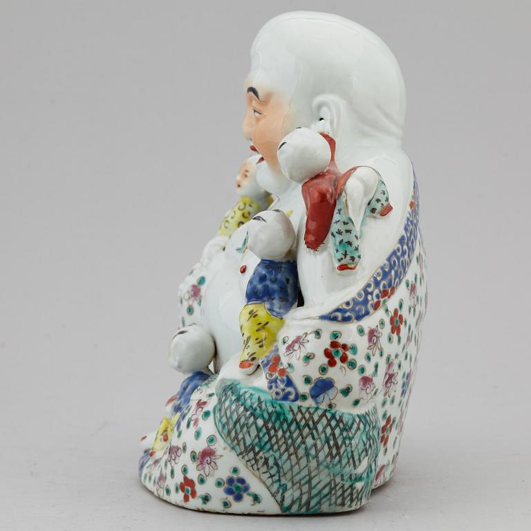 A large Chinese famille rose buddha, 20th century.