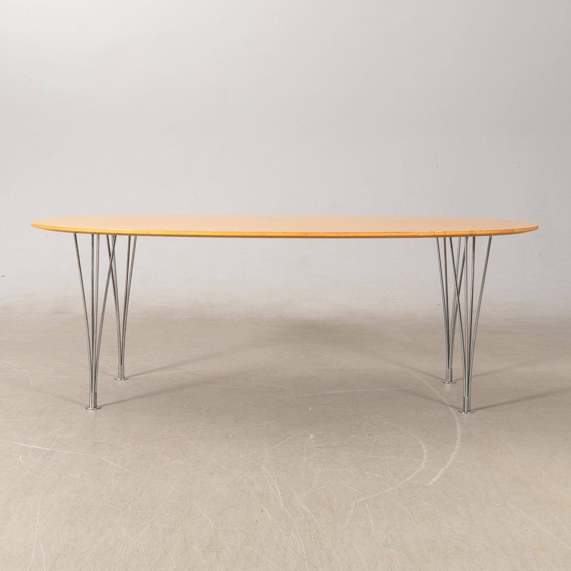 Bruno Mathsson & Piet Hein, coffee table "Superellipse" for Fritz Hansen, Denmark.