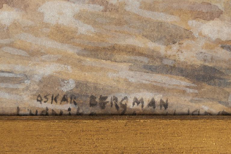 Oskar Bergman, watercolour, signed and dated Ludvika April 1935.