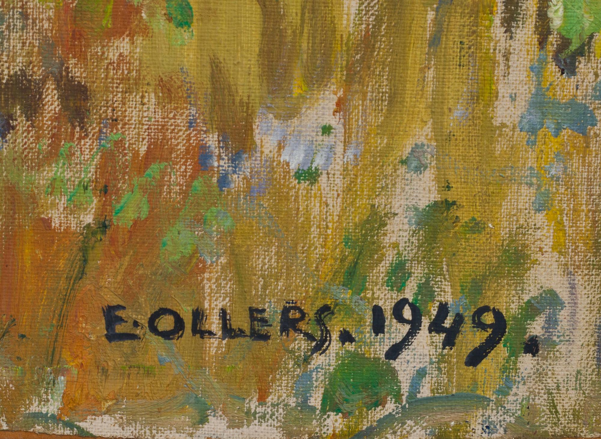 EDVIN OLLERS, olja på uppfodrad duk, signerad och daterad 1949.