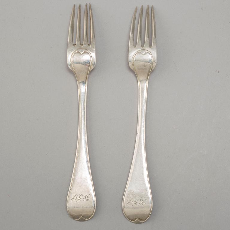 GAFFLAR, 12+3 st, silver 1800-talets mitt.