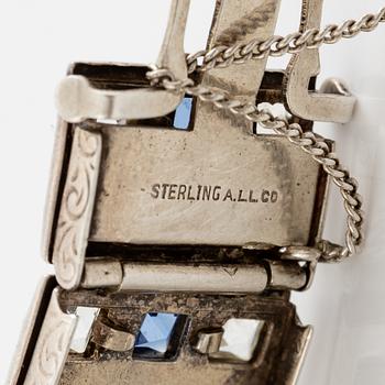 Armband, silver med pastestenar.