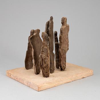 EVERT LINDFORS, an earthware  sculpture group, signed under the base.