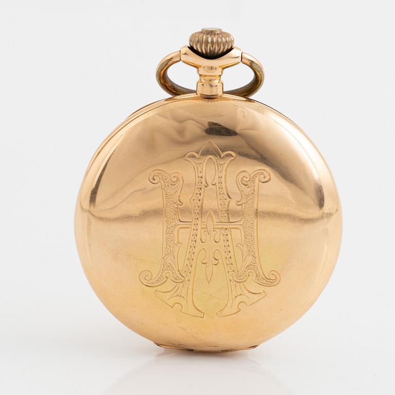 Pocket watch, 14K gold, hunter, 51 mm.