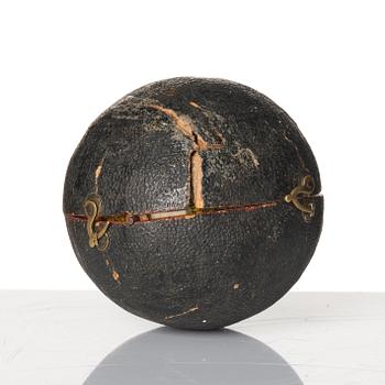 A Georgian 2.75 inch pocket globe with case by T. Harris & son (active in London 1802-1907), dated 1812.
