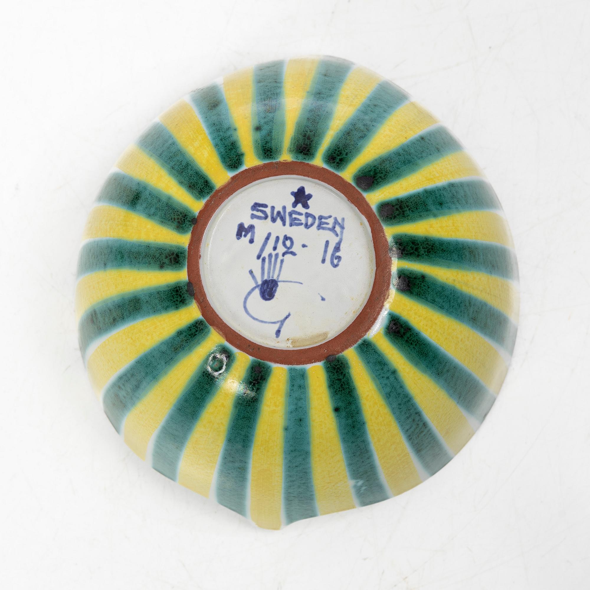 Stig Lindberg, Bowl, faience, Gustavsberg Studio.