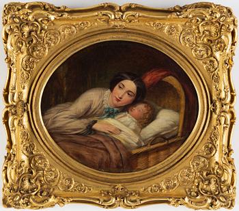 English artist, oil on canvas, signed and dated 1858 verso.