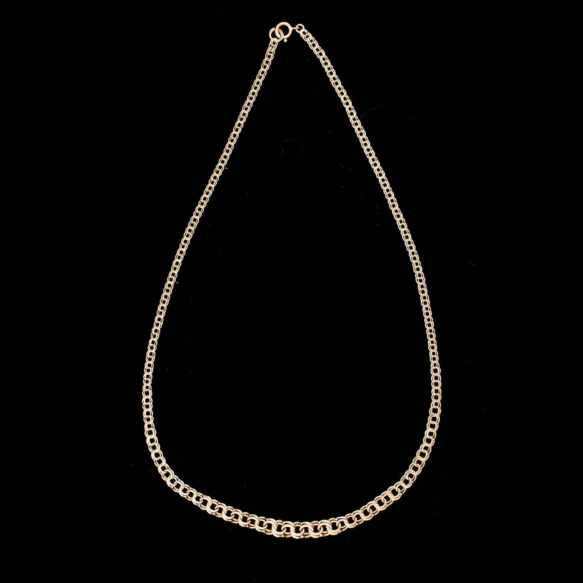 HALSKEDJA, 14K guld. Bismarck. Vikt ca 8,32 g.