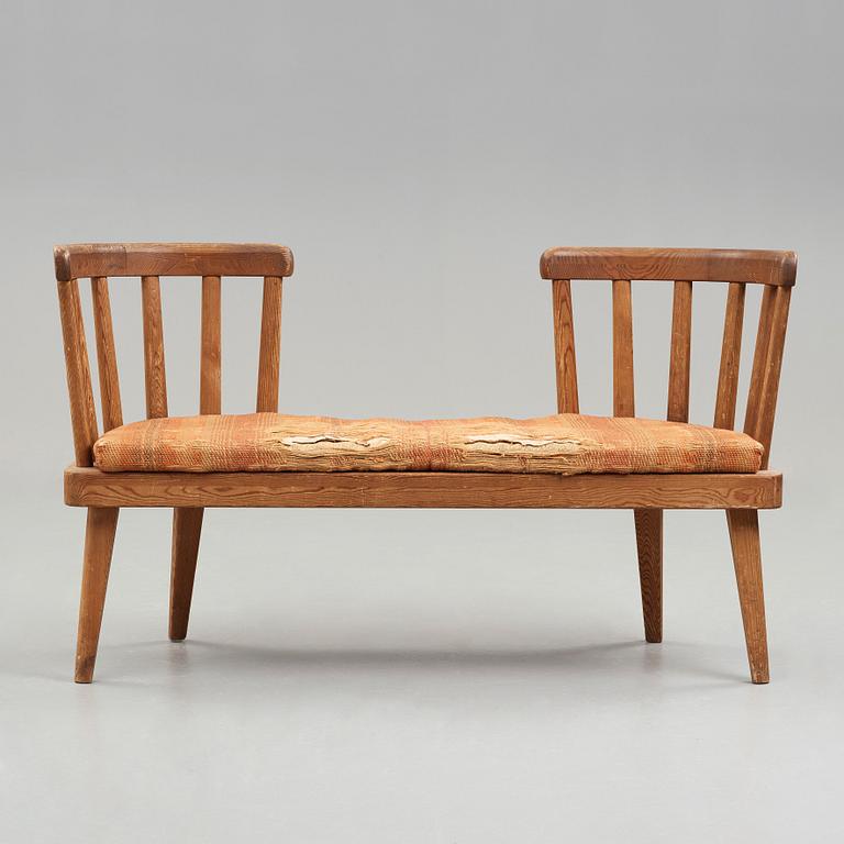 Axel Einar Hjorth, a stained pine sofa, "Utö", Nordiska Kompaniet, Sweden 1930's.