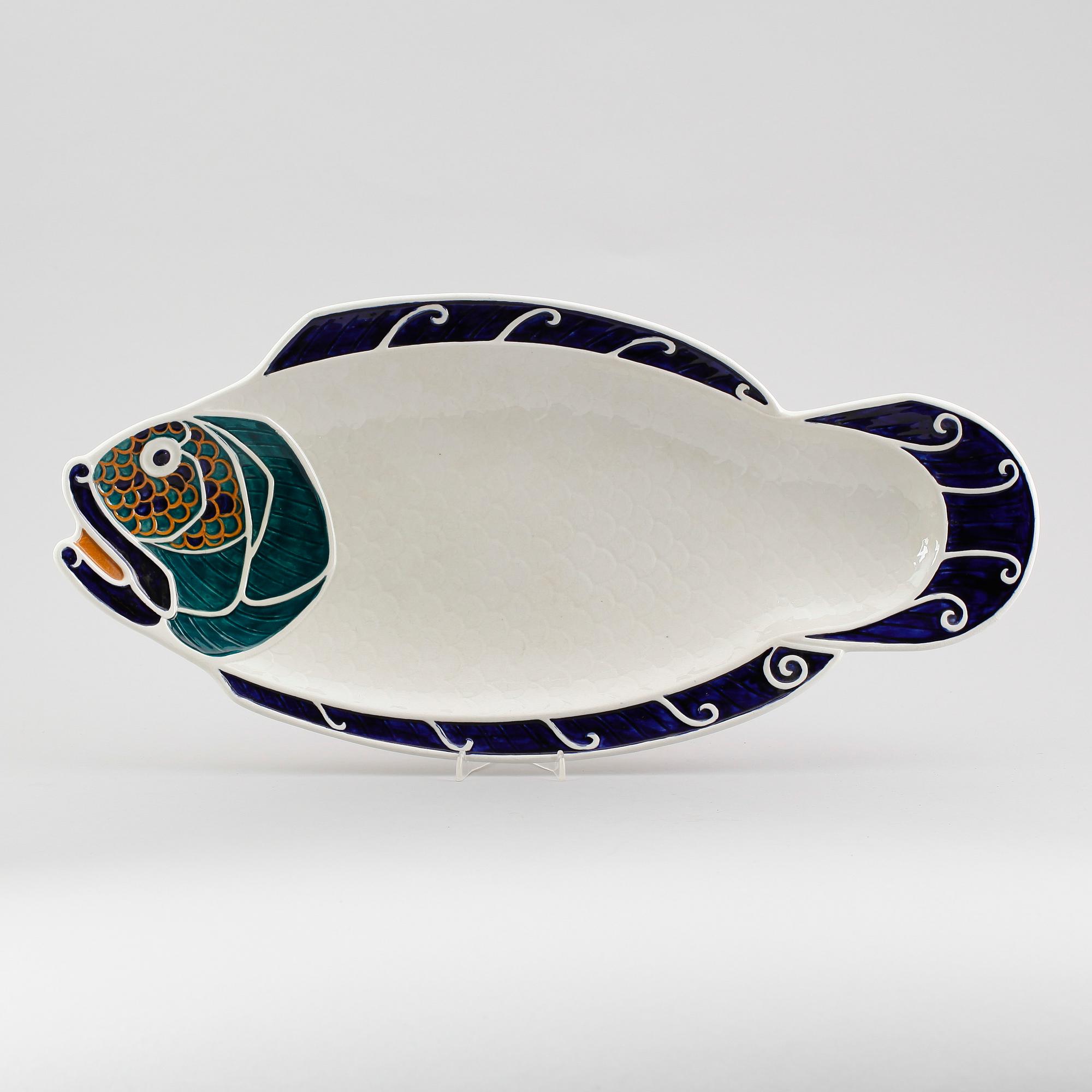 FISKFAT, flintgods, Alf Wallander, Rörstrand, omkring år 1900.