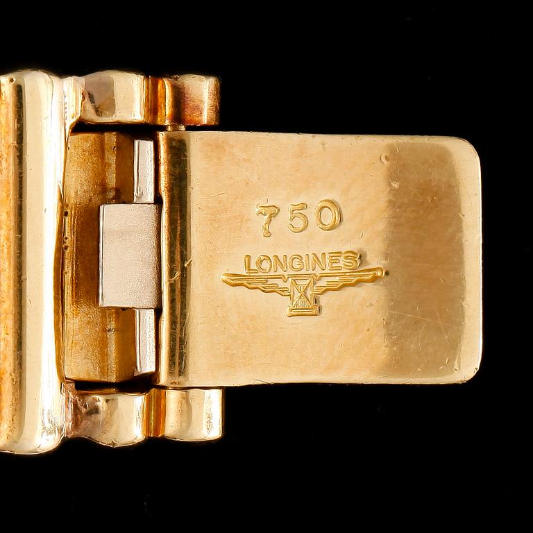HERRARMBANDSUR, guld 18K, diamanter, Longines, numrerat 18005538. Tot ca 113 gram.