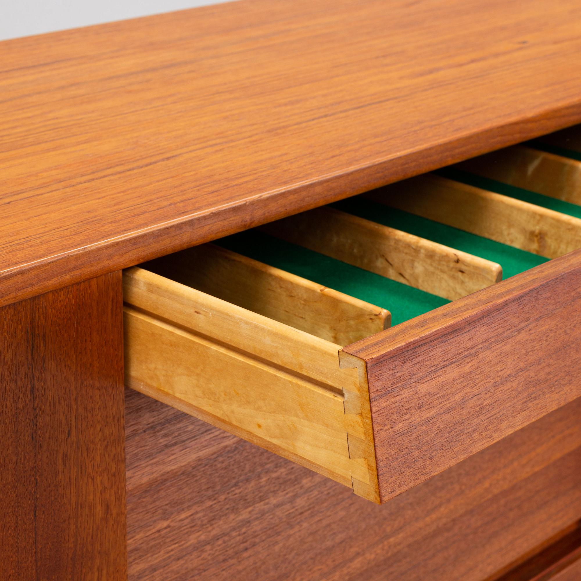 A teak sideboard designed by Nils Jonsson for Hugo Troeds Bjärum, second half of the 20th Century.