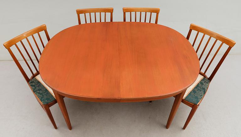 MATSALSMÖBEL, 5 delar, "Herrgården", Carl Malmsten, Bodafors, 1960-tal.