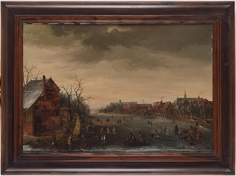 Cornelis Liefrinck II, Skaters on Dutch canal.