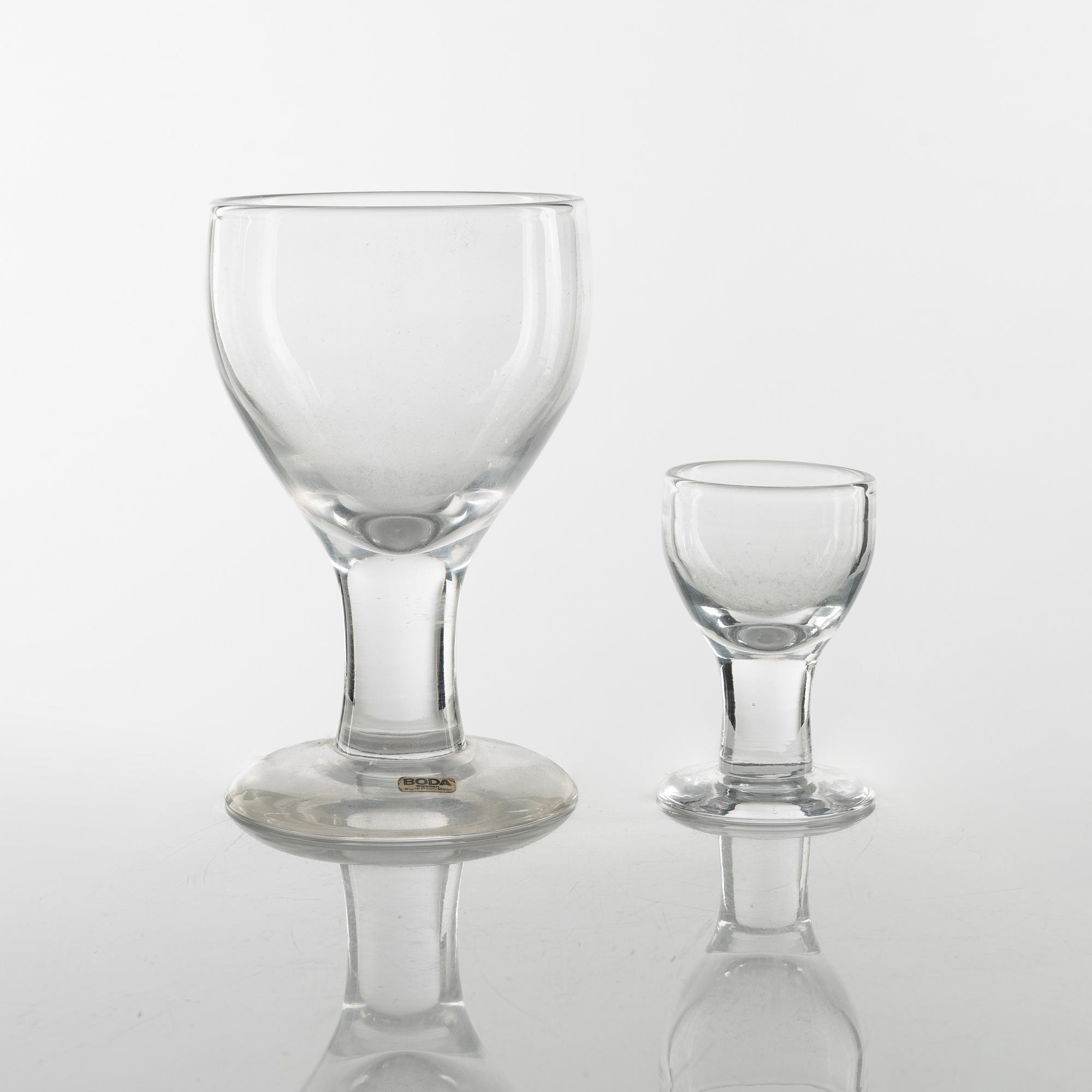 Signe Persson-Melin, 20 "Ruben" glasses, Boda, Sweden, 1970's.