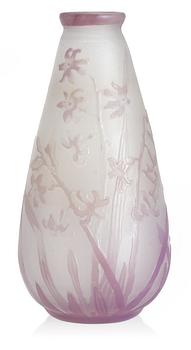 756. A Gunnar Wennerberg Art Nouveau cameo glass vase, Kosta.