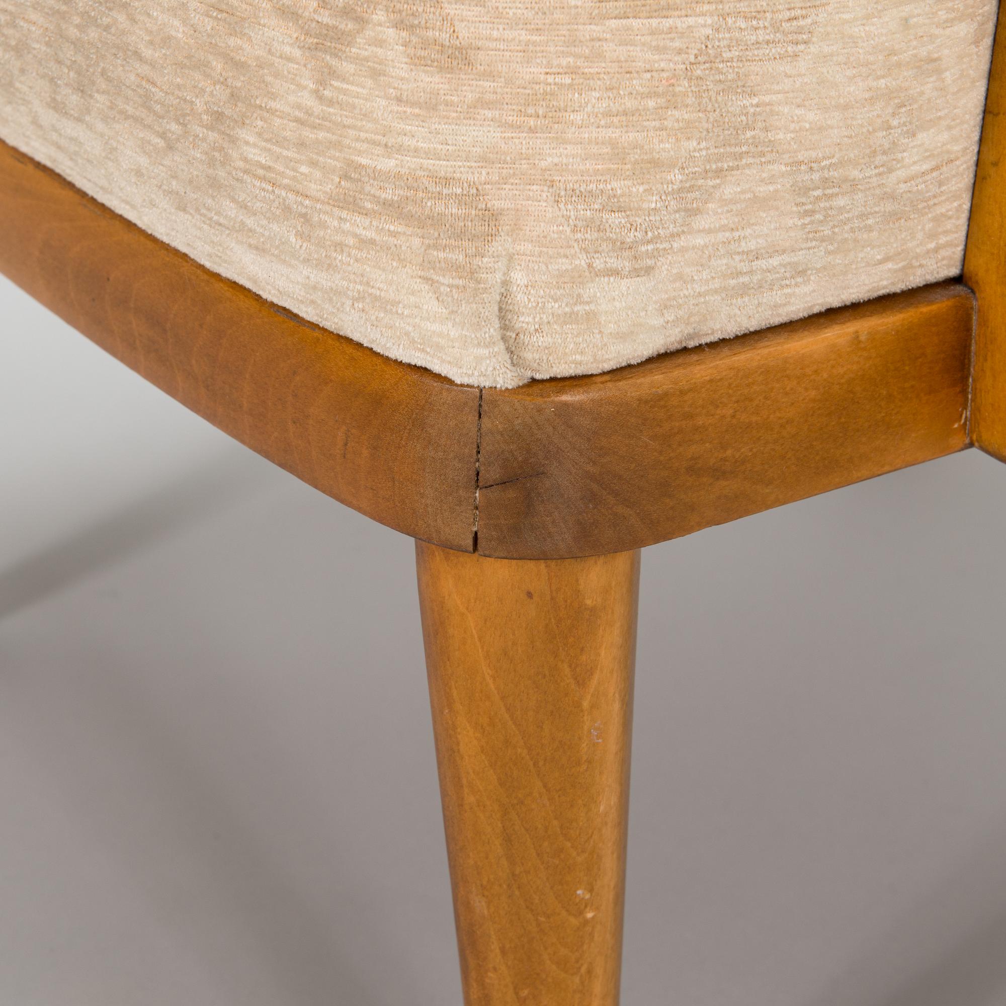 Einari Kyöstilä, a pair of 1940s open armchairs for Oy Stockmann Ab, Keravan Puusepäntehdas, Finland.