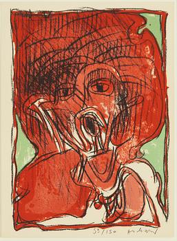 Pierre Alechinsky, "Schismes", fyra stycken färglitografier.