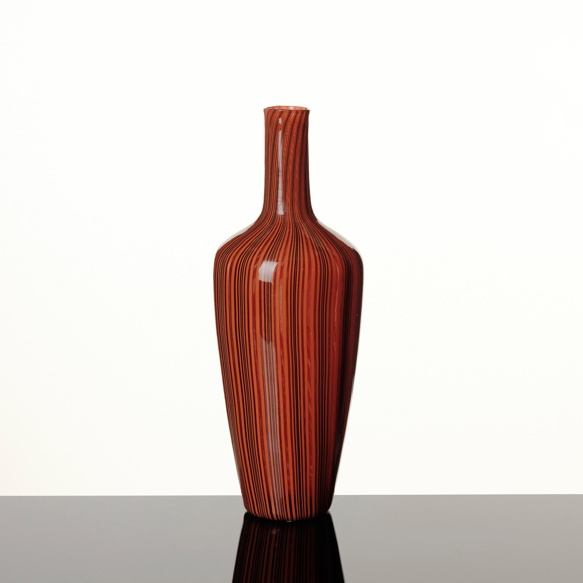 Carlo Scarpa, a 'Tessuto velato' glass vase, Venini, Murano, Italy 1950-60s.