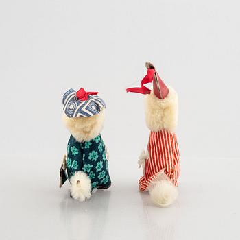 Atelier Fauni, muminfigurer, 2 st, Finland, 1950/60-tal.