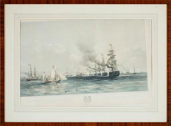 OSWALD WALTER BRIERLY, färglitografi, troligen 1800-tal.