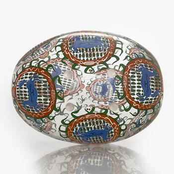 Oiva Toikka, skulptur /dekorationsägg,  signerad Oiva Toikka Nuutajärvi Notsjö.