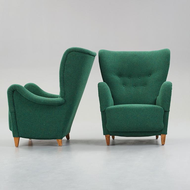 Otto Schulz, two easy chairs for Boet, Gothenburg 1940's.