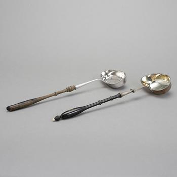 SOPPSLEVAR, 2 st, bland annat otydliga stämplar, Stockholm, 1812. Vikt ca 305 gram.