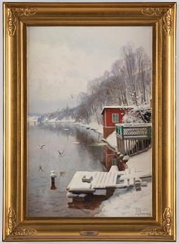 Peder Mork Mönsted, "Fra bredden av Östervikan, Leksand".