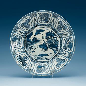 1676. A blue and white charger, Ming dynasty, Wanli (1573-1620).