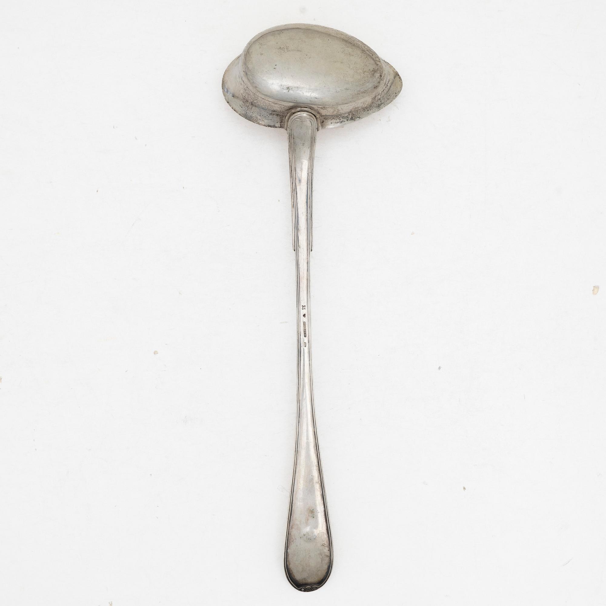A Swedish soup ladle, mark of Johan Petter Ahlforss, Strängnäs 1841.