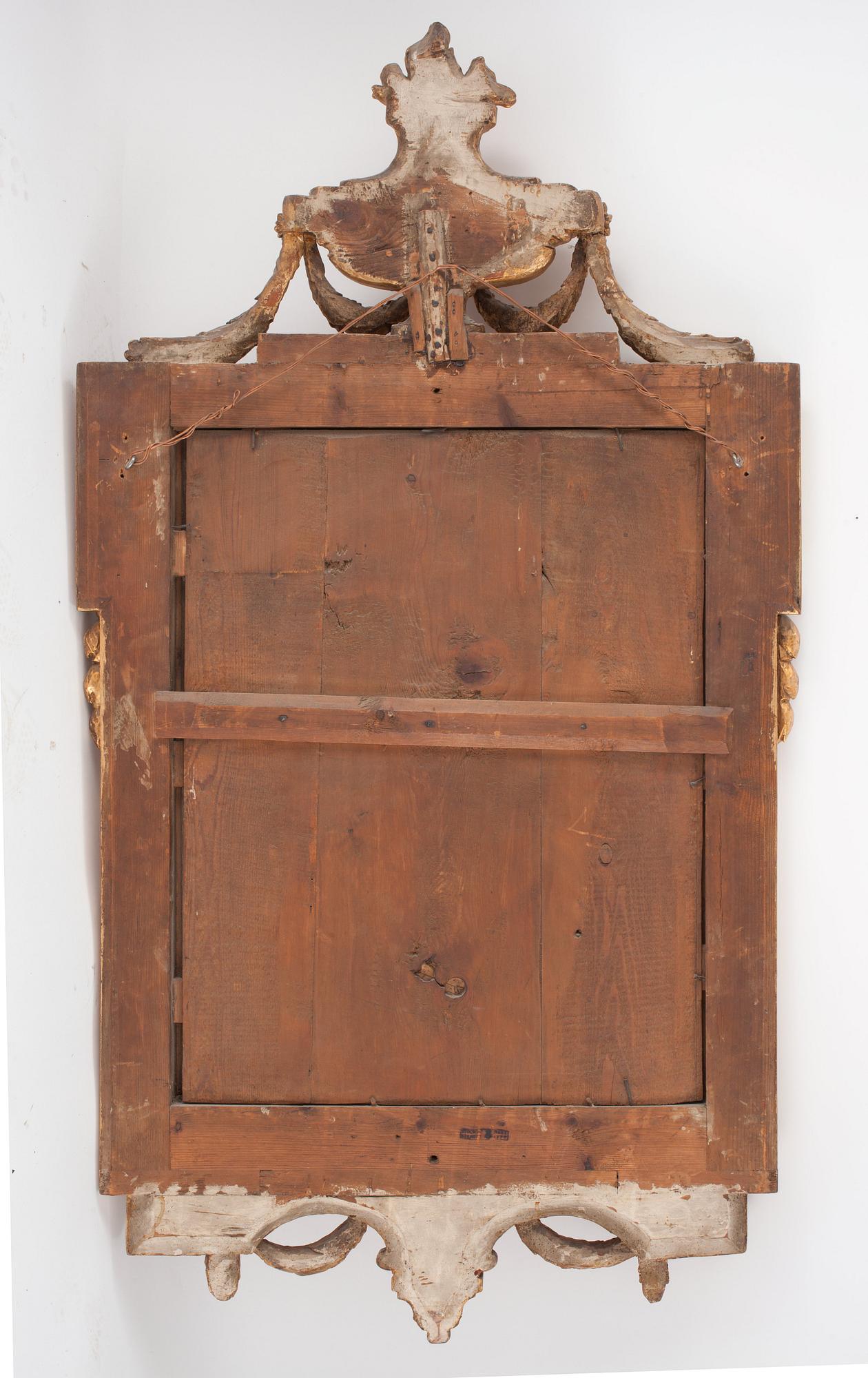 SPEGELLAMPETT, för två ljus, av Johan Åkerblad (mästare i Stockholm 1758-1799). Gustaviansk.