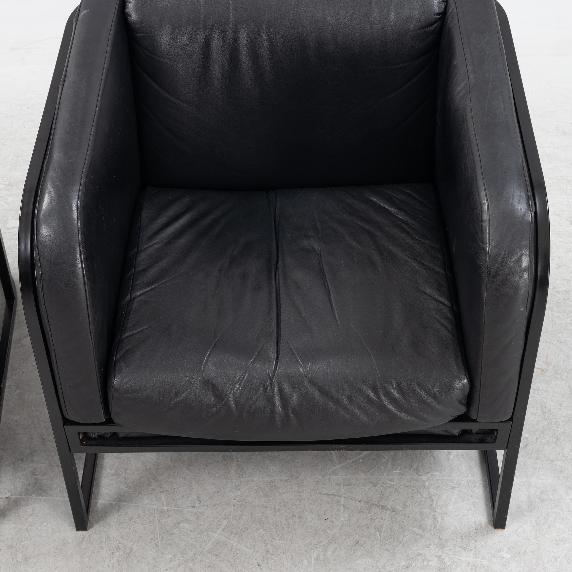 Jan Ekselius, fåtöljer, ett par, "MAX" ur Etcetera-serien, JOC, Vetlanda 1980-tal.