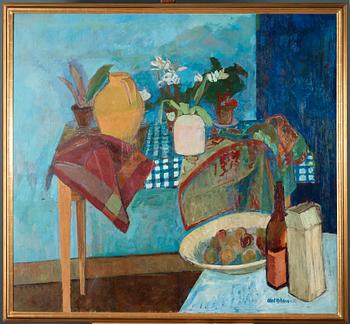Axel Nilsson, "Stilleben med blå variationer" (Still life with blue variations).