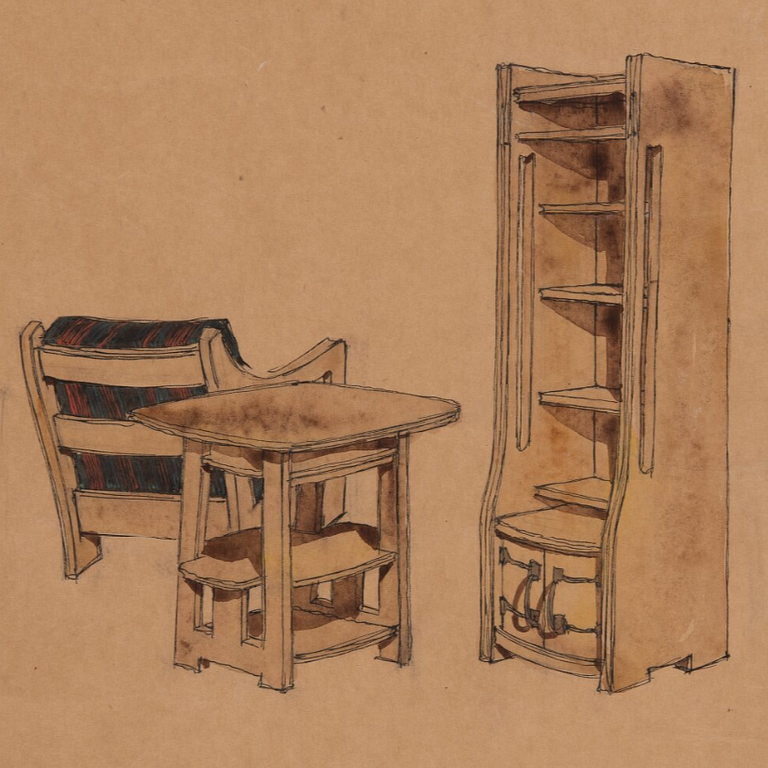 Carl Westman, a stained pine sofa, Sweden ca 1910.