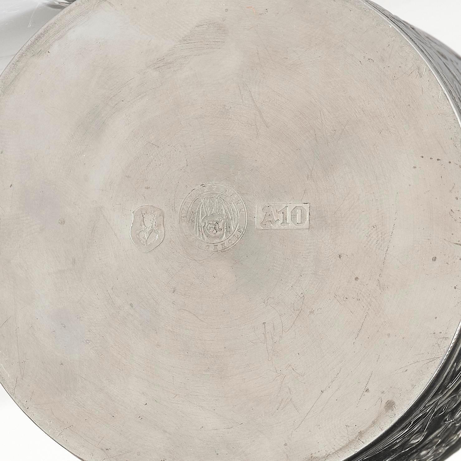 Estrid Ericson, & Firma Svenskt Tenn, a lidded pewter jar, Stockholm, 1975.