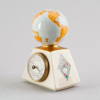 BAROMETER/TERMOMETER, porslin, Frankrike, 1900-talets mitt.