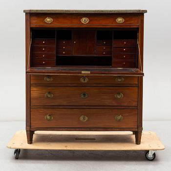 A Swedish late gustavian secretaire, late 18th century.