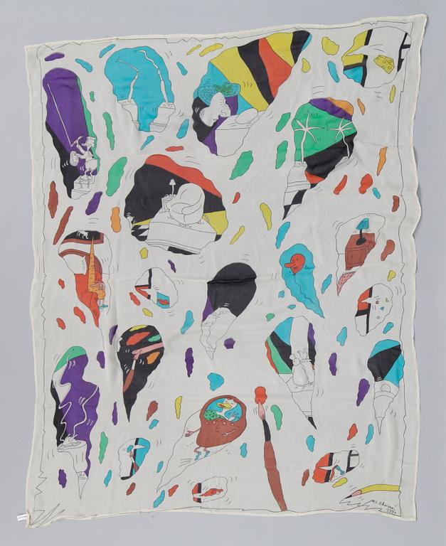 SCARF, Marie-Louise Ekman, Kellerman Art Collection, sign i trycket M.L Ekman 1994.