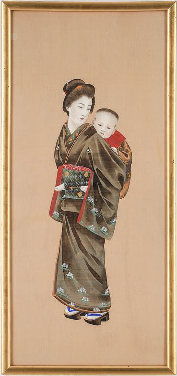 OKÄND KONSTNÄR, 2 st, Sidenmålningar, Kina, 1900-tal.