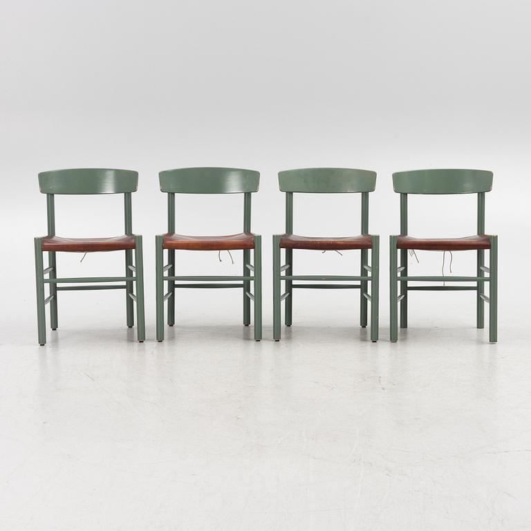 Børge Mogensen, four 'J39' chairs, Fredericia, Denmark.