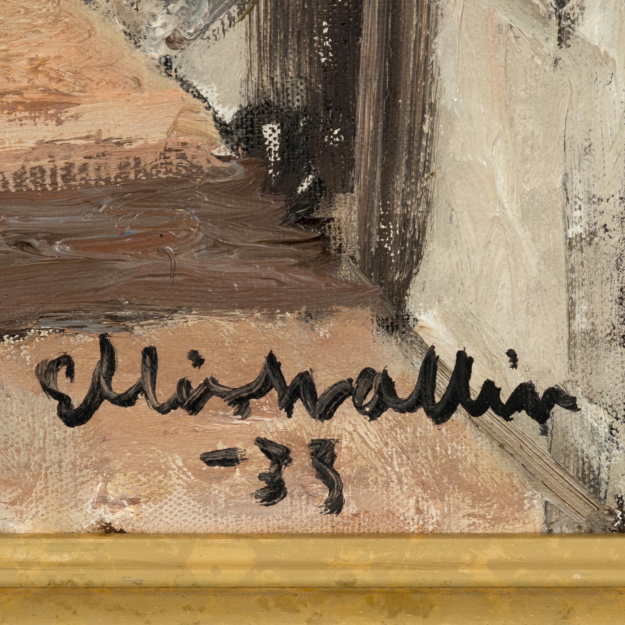 Ellis Wallin, Vy mot Uppsala domkyrka från Trädgårdsgatan.