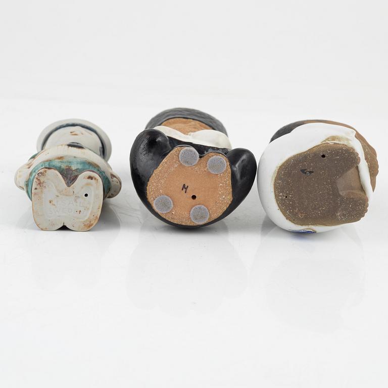 Lisa Larson, six stoneware figurines, Gustavsberg, Sweden.