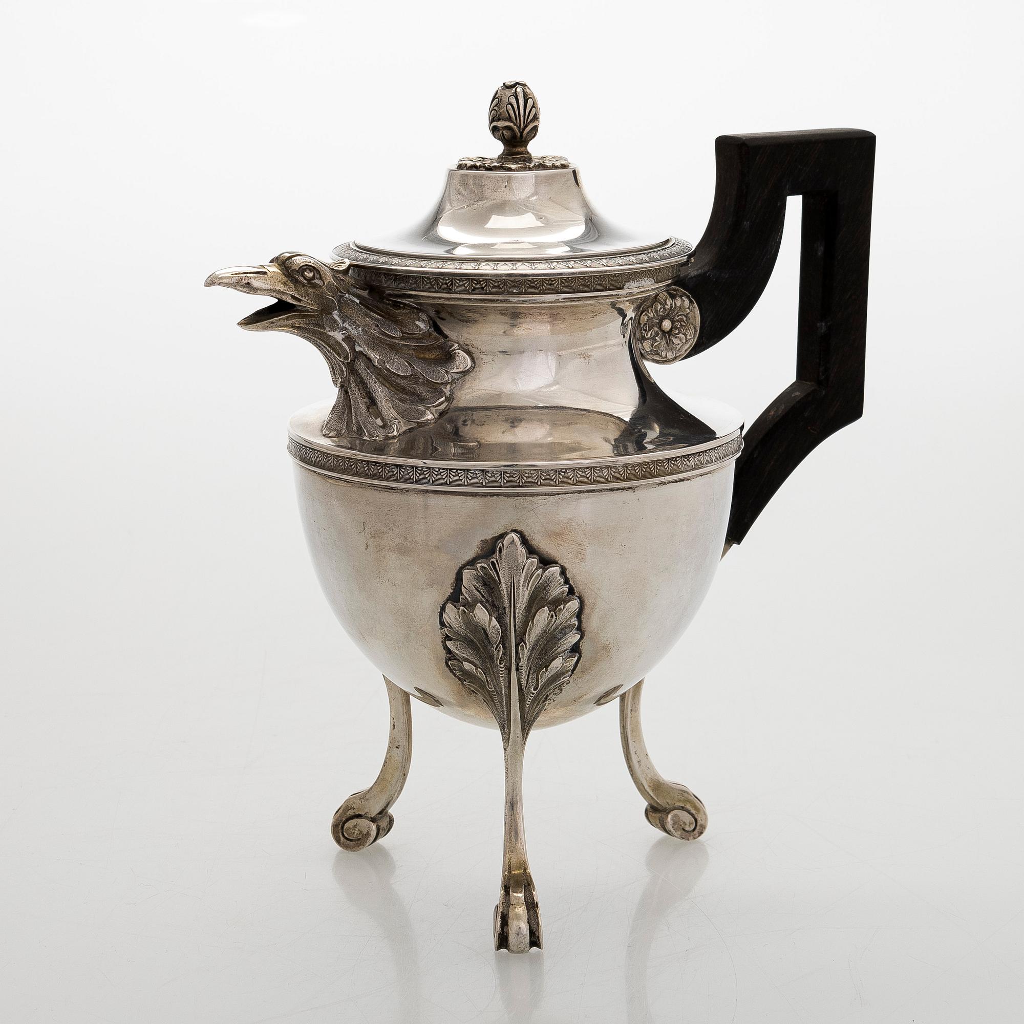 A silver teapot, Martin Mayer, Germany presumably 1888-1890s.
