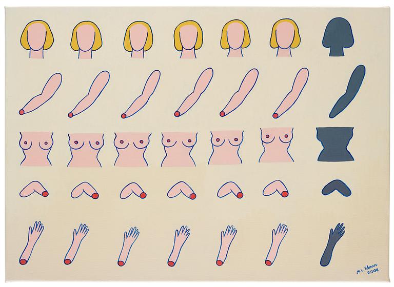 Marie-Louise Ekman, 'Seven heads, arms, breasts, joints and hands'.