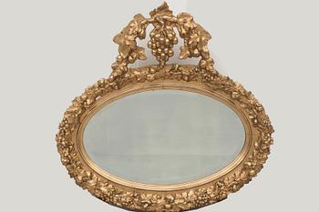 SPEGEL, förgylld, 1800-tal.