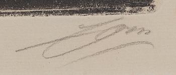 Anders Zorn, a signed etching from 1898.